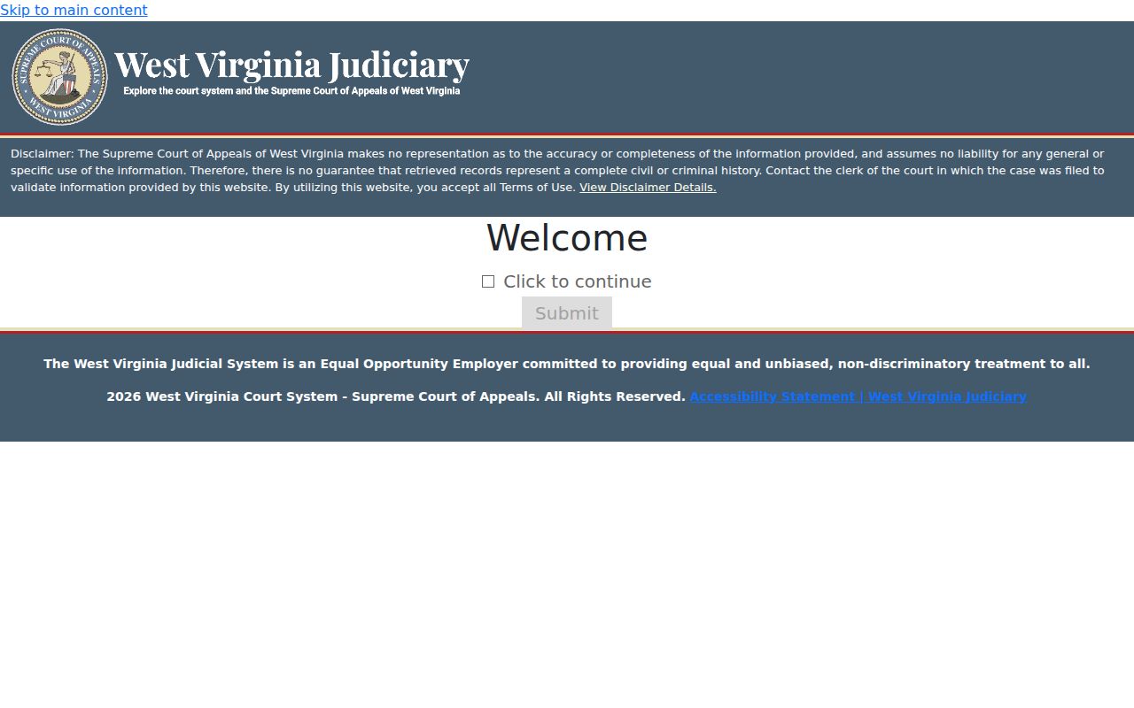 West Virginia MCRSearch magistrate case search interface used to check Ritchie County parties