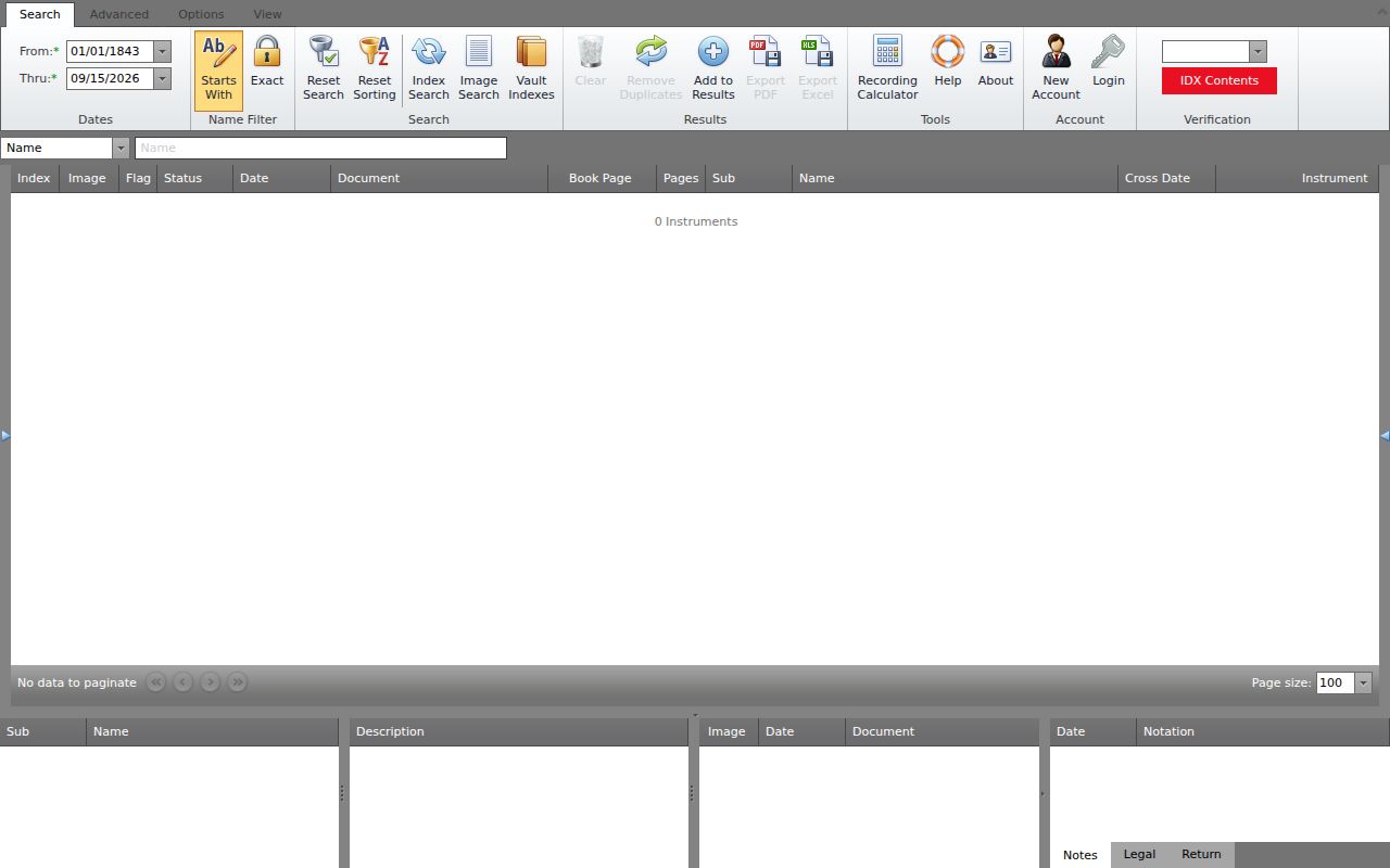 Ritchie County property records clerk IDX deed index search controls