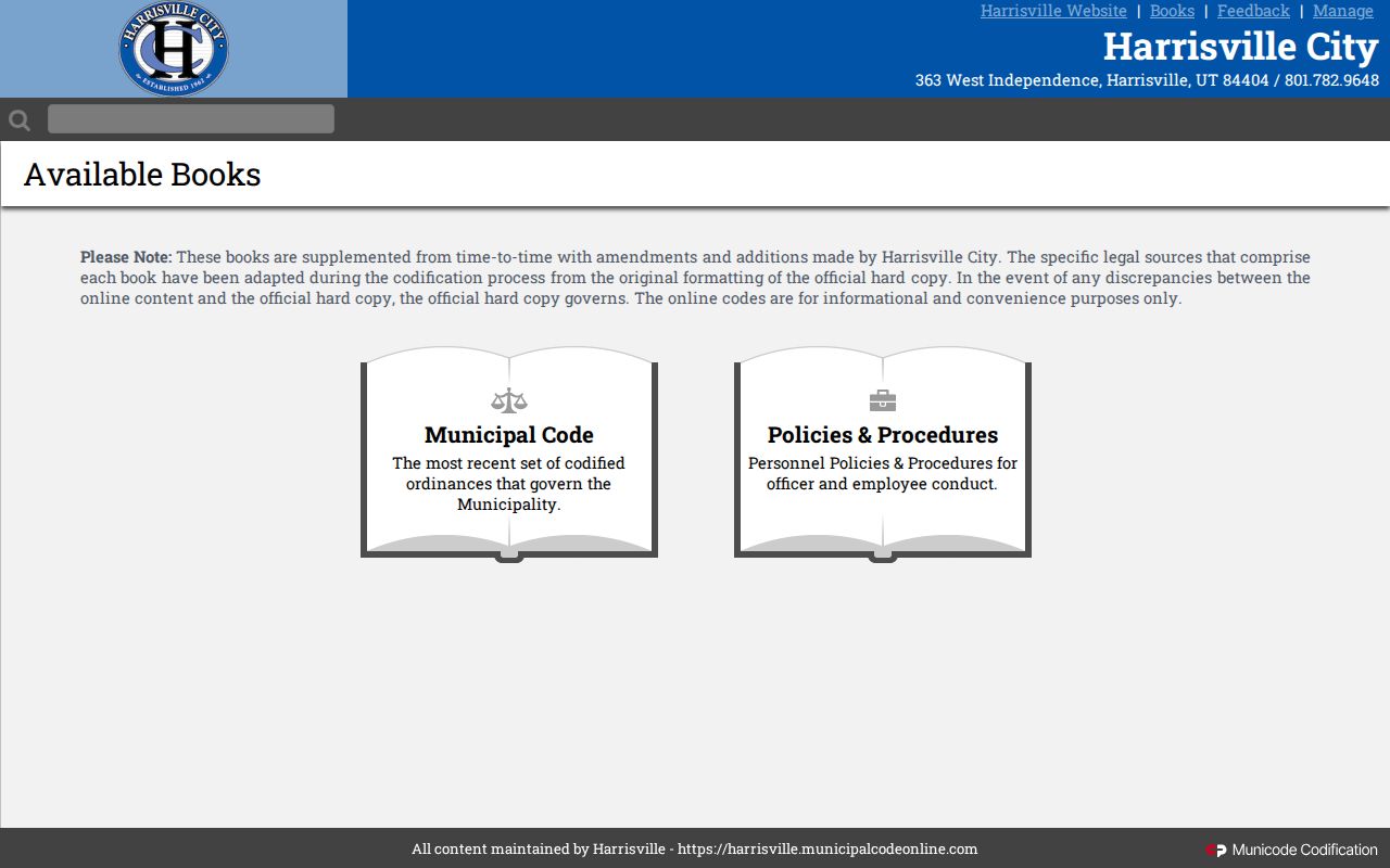 Harrisville property records municipal code and zoning lookup landing page